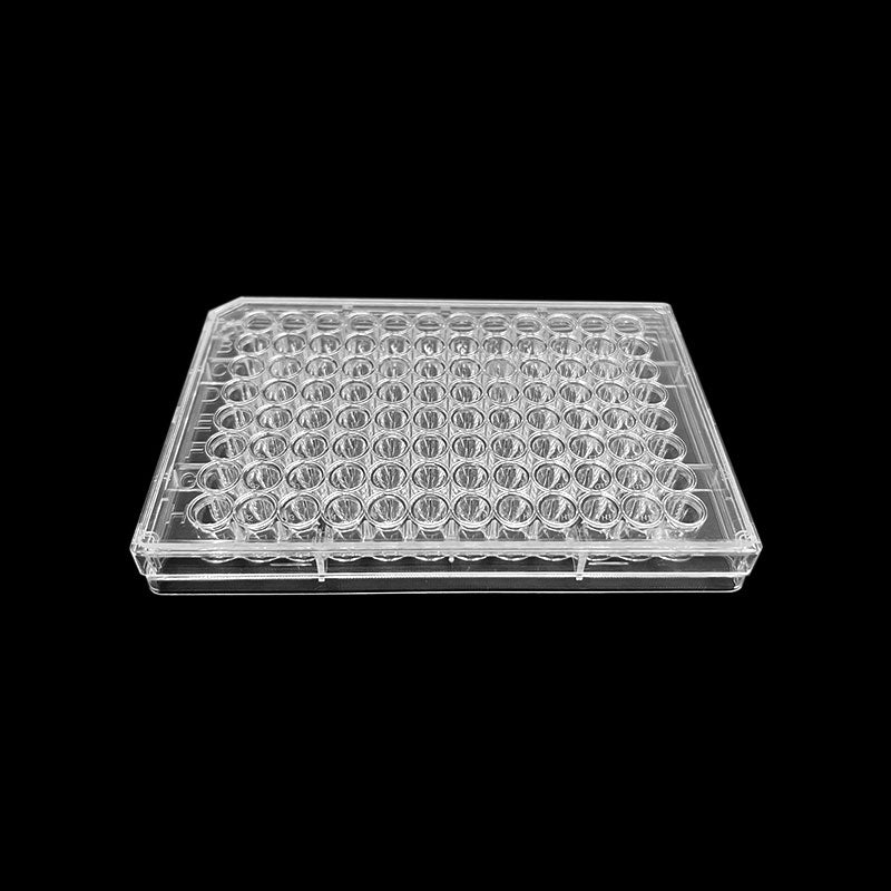 96-well bacterial culture plate, made of PS plastic, suitable for tissue culture processing, sterile, transparent