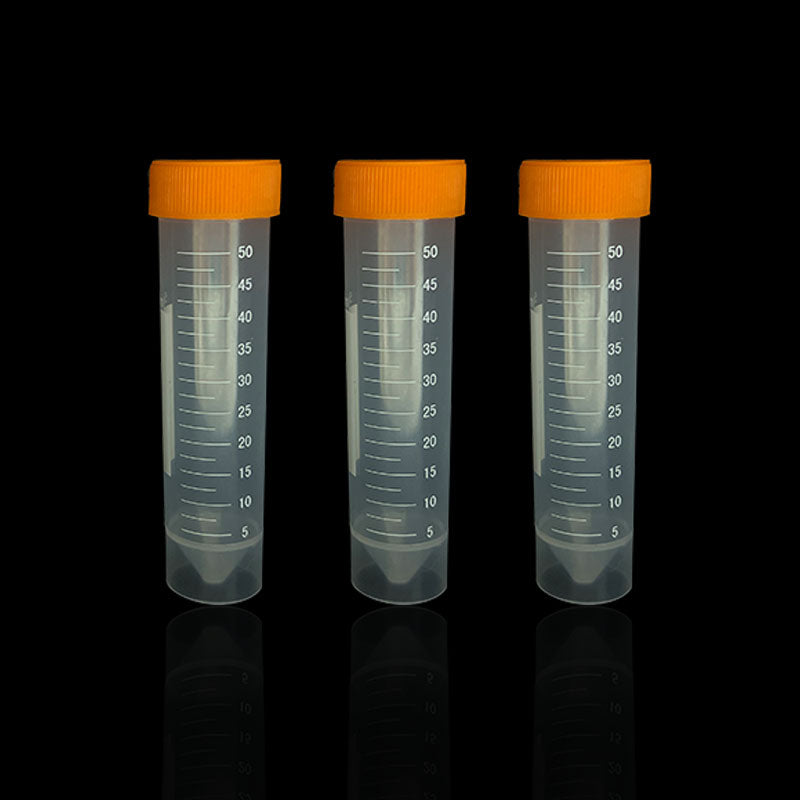 50-Pack 50ml Disposable Plastic  can stand  Centrifuge Tubes, PP Laboratory Sample Vials with Screw Caps