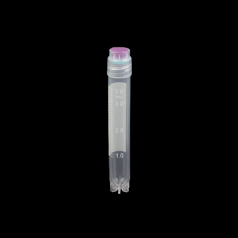 3.6 mL external rotary screw mouth ultra-low temperature frozen storage tube, rice word bottom can be vertical, bag sterilization, purple cover