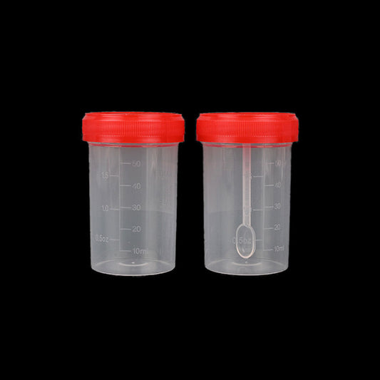 60ml stool cup disposable PP plastic stool collection cup, sputum cup, spiral cap, scale urine cup, used in laboratory, hospital, classroom teaching, scientific research room, etc