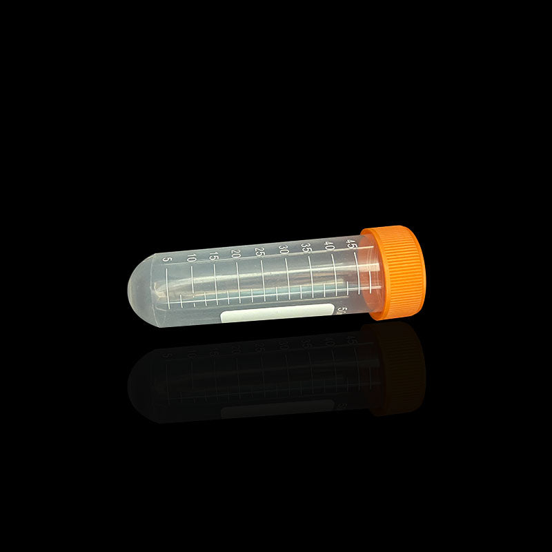 50-Pack 50ml Disposable Plastic Round Bottom Centrifuge Tubes, PP Laboratory Sample Vials with Screw Caps