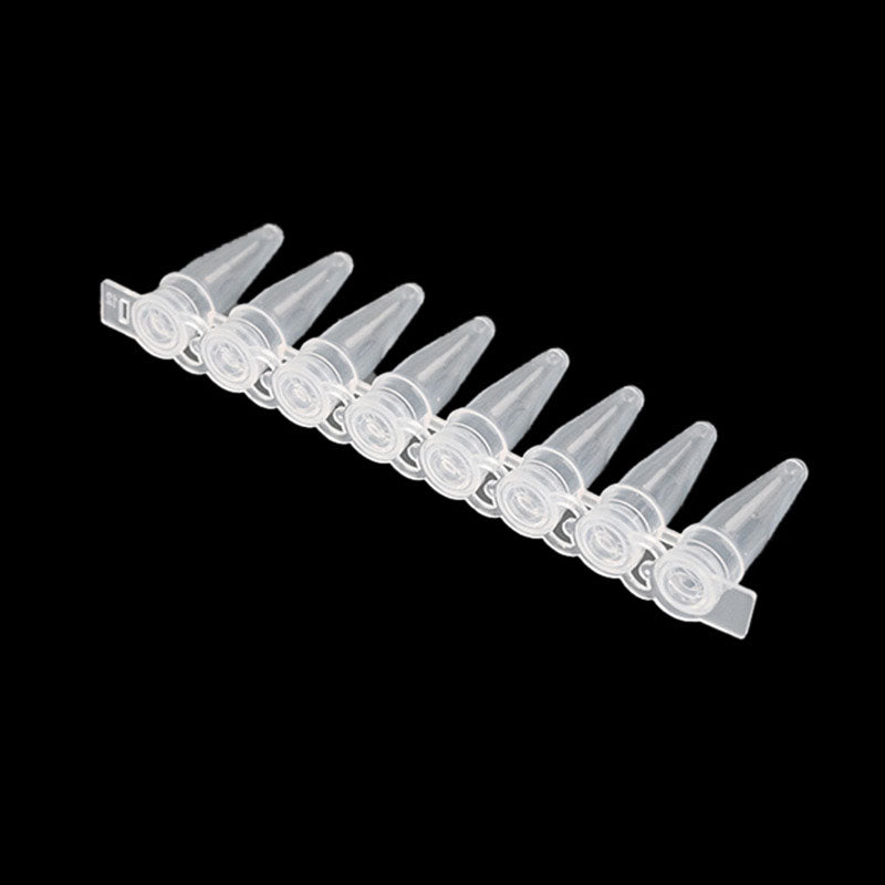 Eight continuous tube 0.2ml PCR transparent, flat convex cover, used for laboratory, hospital, classroom teaching, scientific research room, etc