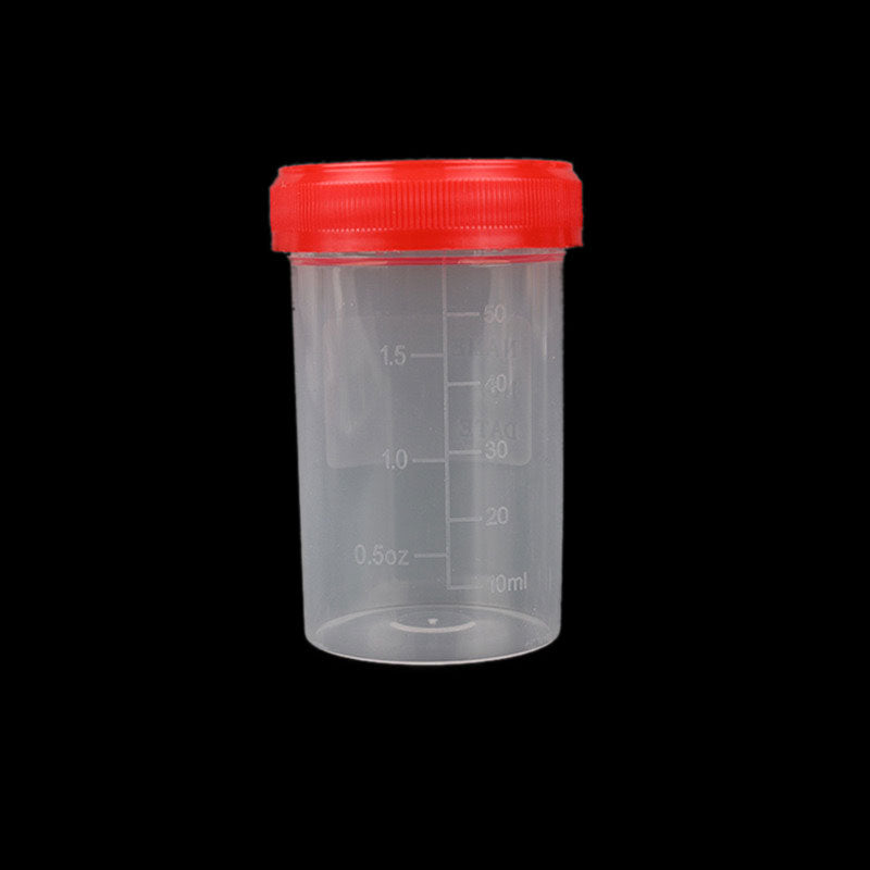 60ml stool cup disposable PP plastic stool collection cup, sputum cup, spiral cap, scale urine cup, used in laboratory, hospital, classroom teaching, scientific research room, etc