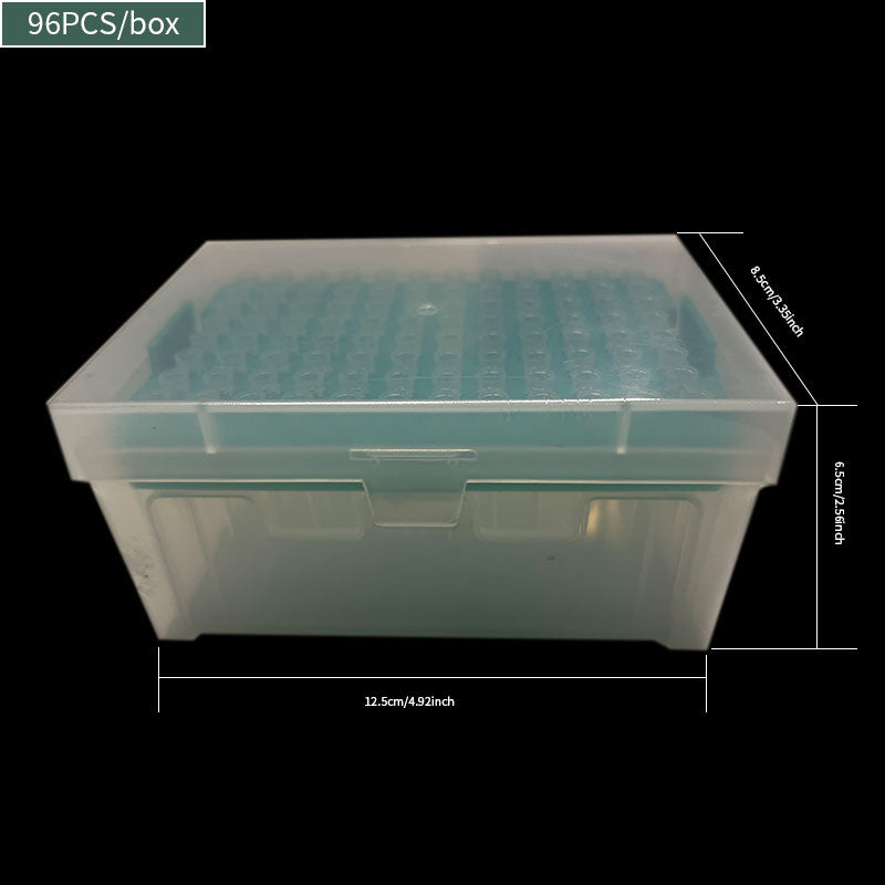 96pcs Sterile Pipette Tips, 10ul - Disposable Transfer Gun Suction Heads for Laboratory & Research Use