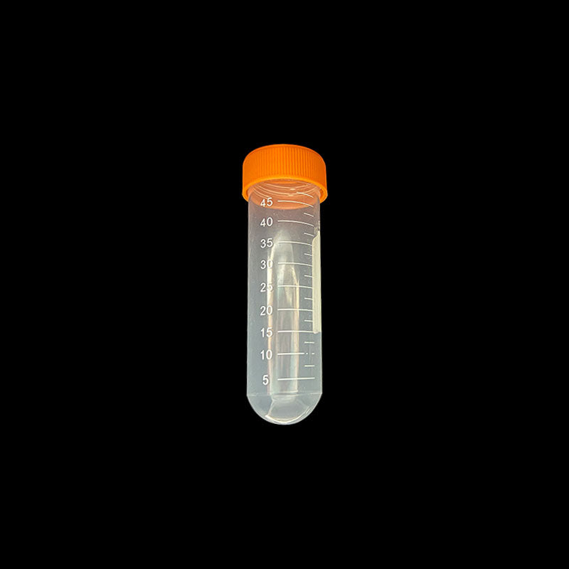 50-Pack 50ml Disposable Plastic Round Bottom Centrifuge Tubes, PP Laboratory Sample Vials with Screw Caps