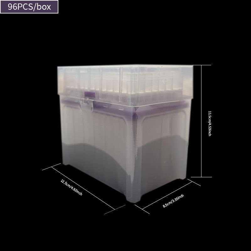 96pcs Sterile Pipette Tips, 1000ul - Transparent Plastic Suction Heads for Laboratory & Research Use