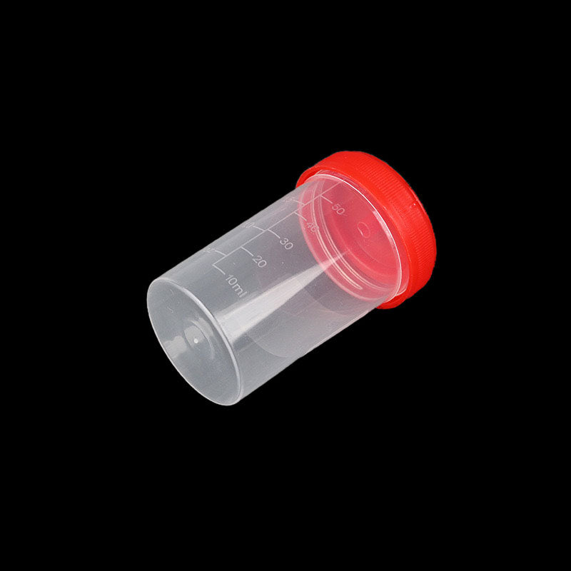 60ml stool cup disposable PP plastic stool collection cup, sputum cup, spiral cap, scale urine cup, used in laboratory, hospital, classroom teaching, scientific research room, etc