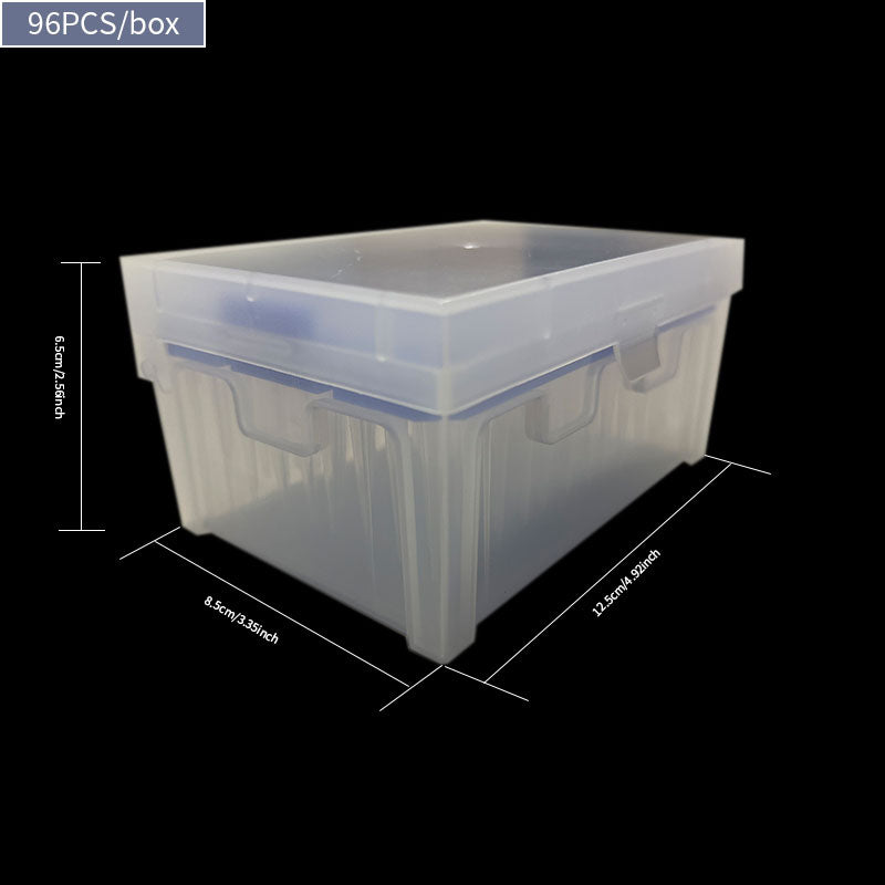 96pcs Sterile Pipette Tips, 200ul - Disposable Transfer Gun Suction Heads for Laboratory & Research Use