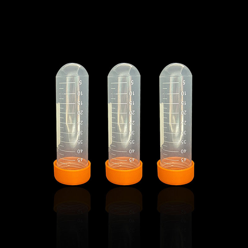 50-Pack 50ml Disposable Plastic Round Bottom Centrifuge Tubes, PP Laboratory Sample Vials with Screw Caps