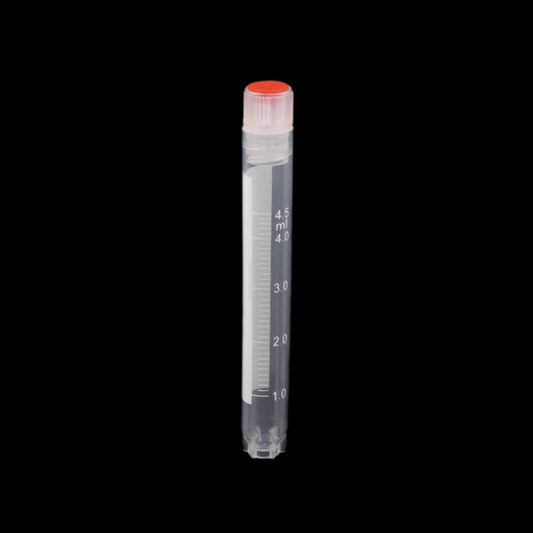 4.5 mL internal spiral screw mouth ultra-low temperature frozen storage tube, the outer flower bottom can be vertical, bag without sterilization, red cover