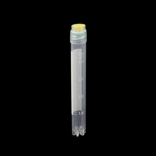 4.5 mL external rotary screw mouth ultra-low temperature frozen storage tube, rice word bottom can be vertical, bag sterilization, yellow cover