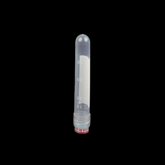 3.6 mL external rotary screw mouth ultra-low temperature freezing storage tube, round bottom, bag sterilization, red cover