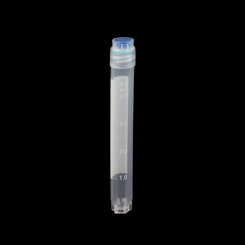 4.5 mL external rotary screw mouth ultra-low temperature frozen storage tube, the external flower bottom can be vertical, bag without sterilization, blue cover