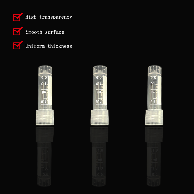 500 pcs 2ml  Lab Plastic Freezer Test Tubes, Sealed Screw Caps, Suitable For Laboratory