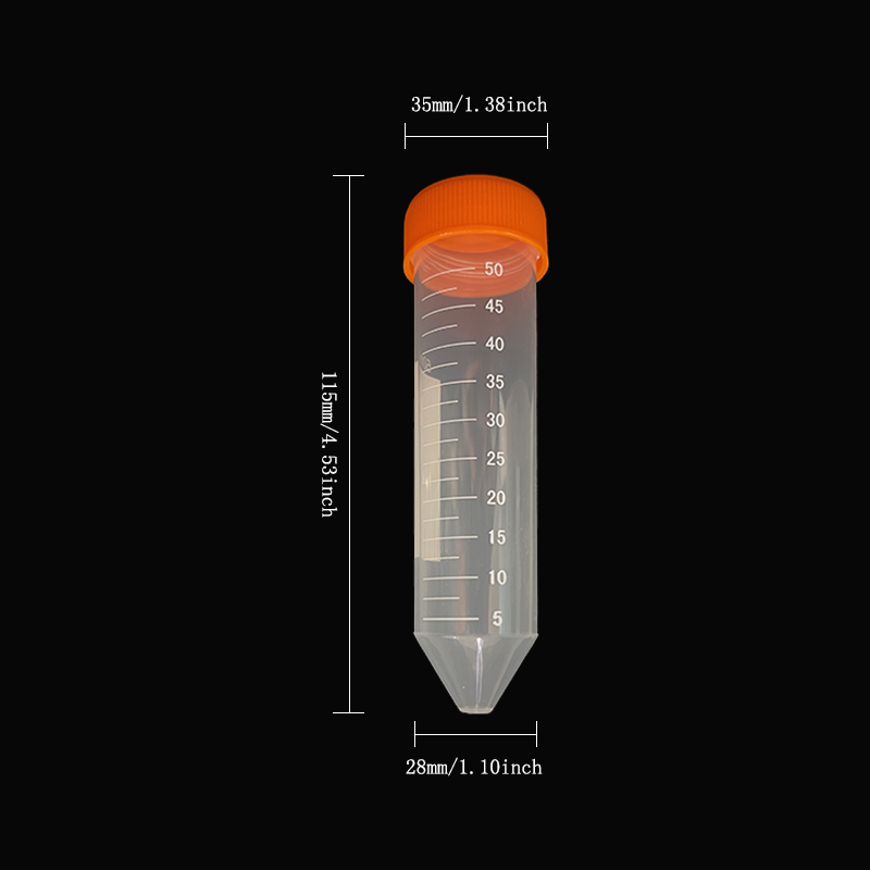 50-Pack 50ml Disposable Plastic pointed bottom Centrifuge Tubes, PP Laboratory Sample Vials with Screw Caps